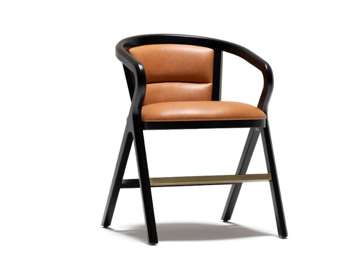 CALI - Leather and ash chair with armrests _ Papell Design